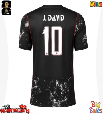 Canada Jonathan David #10 Replica Away Stadium Shirt for Women World Cup 2026 Short Sleeve